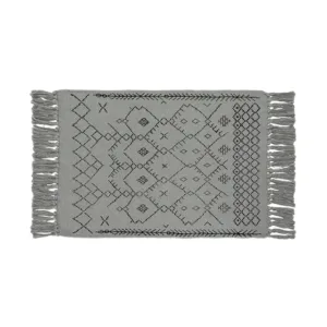 Modern Indoor Decor Digital Printed Cotton Woven Accept Carpets and Rugs Living Room - 60X130cm, Gray