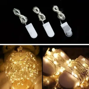 3M 30LED Button Battery Copper Wire String Light Fairy Lamp Wedding Party Festivals Decoration - CHINA, Warm White, None