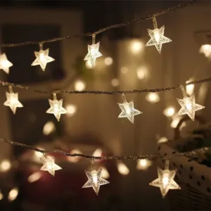 Fairy Lights Star Stirng Lights Indoor Twinkle Lights Hanging Wall Lights - Warm White, USB, 10M 80LED