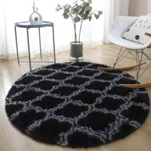 Fluffy Round Rug Carpets for Living Room Decor Faux Fur  for Bedroom
