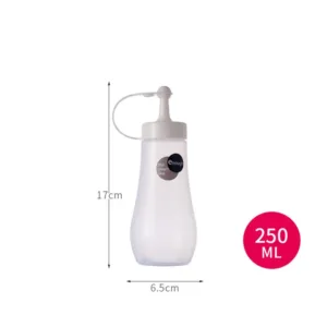 250ml 360ml Squeeze Condiment Bottles With On Cap Lids For Ketchup - United States, White-250ml