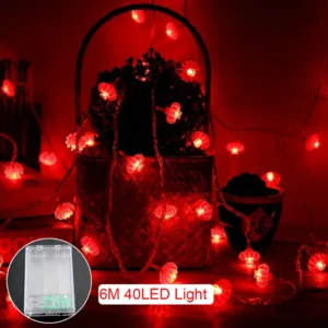 Leds Red Lantern Pendant LED Chinese Knot String Lights - Red Lantern