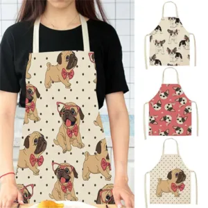 cotton and linen creative animal dog apron kitchen supplies