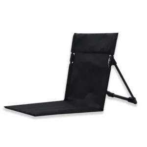 Foldable Camping Chair Outdoor Garden Park Single Lazy Chair Backres - Black