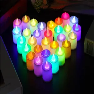 Candles Lights Battery Powered Coloful Flickering Romantic Candle For Birthday Party Wedding Decorations