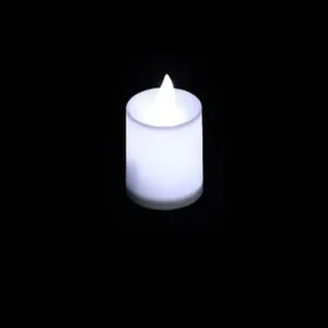 Candles Lights Battery Powered Coloful Flickering Romantic Candle For Birthday Party Wedding Decorations - White shell white