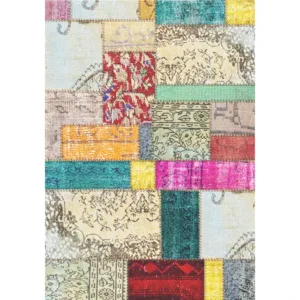 BRART Patchwork Carpet for Living Room Washable Floor Lounge Rug - jy2358, 120x160cm 47x63 inch