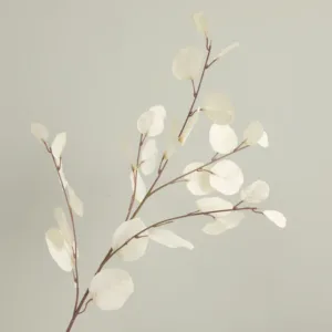 Autumn Artificial Eucalyptus Leaves Bouquets Fake Plants Silk Faux Apple Leaf Branches For Wedding Home Garden Decoration Wreath - White
