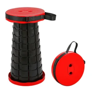 Beach Chair Outdoor Camping Chair Fishing Stool Travel Folding Stools Picnic Seat - Red