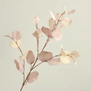 Autumn Artificial Eucalyptus Leaves Bouquets Fake Plants Silk Faux Apple Leaf Branches For Wedding Home Garden Decoration Wreath - light purple