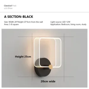 Modern LED Wall Light For Bedside Living Room Bedroom Lighting Fixture Luster - TypeA, Tricolor Light