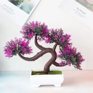 Artificial Plastic Plants Bonsai Small Tree Pot Potted Flower Home Table Decoration - A2