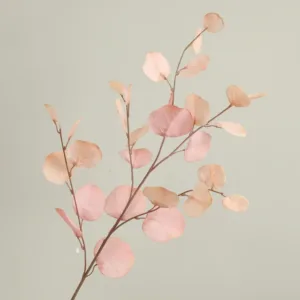 Autumn Artificial Eucalyptus Leaves Bouquets Fake Plants Silk Faux Apple Leaf Branches For Wedding Home Garden Decoration Wreath - Pink