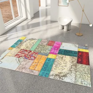 BRART Patchwork Carpet for Living Room Washable Floor Lounge Rug